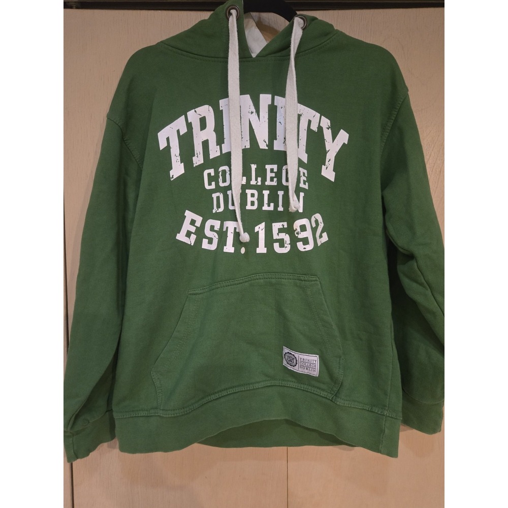 Trinity College Dublin Hoodie Green Pullover Sweatshirt Ireland Adult Medium